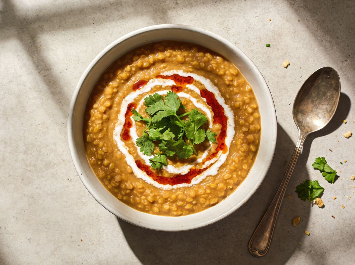 Tomato-Garlic Red Lentil Dal